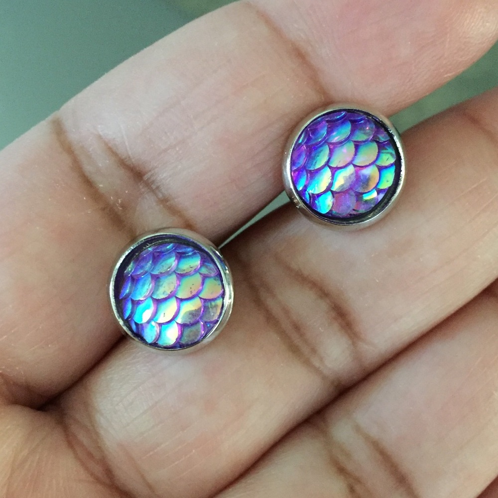 Mermaid stud earrings
